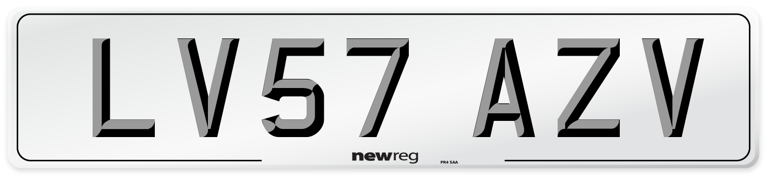 LV57 AZV Number Plate from New Reg